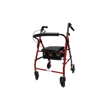 Andadera Rollator de aluminio AJ-N1025 color roja - Envío Gratuito