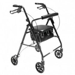 Andadera Rollator de acero AJ-2025BK color negro - Envío Gratuito