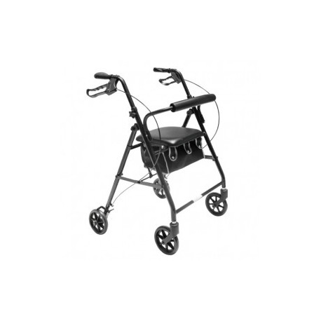 Andadera Rollator de acero AJ-2025BK color negro - Envío Gratuito