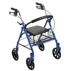 Andadera Rollator de acero durable color azul con canasta - Envío Gratuito