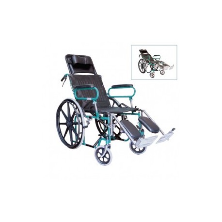 Silla de ruedas de acero reclinable 18" - Envío Gratuito