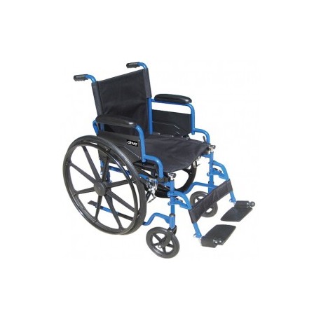 Silla de ruedas de 18" Streak con descansapies color azul - Envío Gratuito