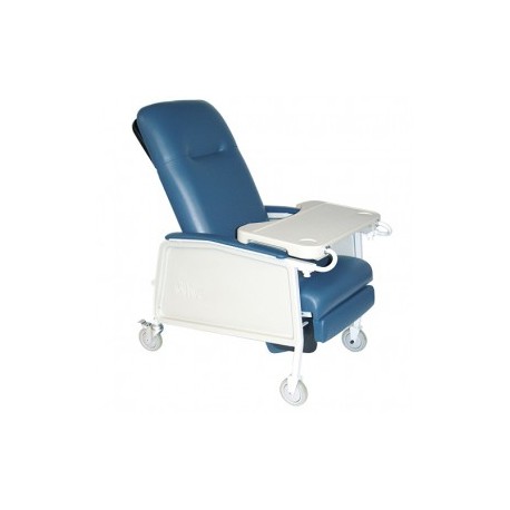 Sillón para hemodiálisis color azul reclinable de 3 posiciones con 1 charola - Envío Gratuito