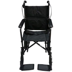 Silla de traslado de aluminio con asiento de 19" color negro - Envío Gratuito