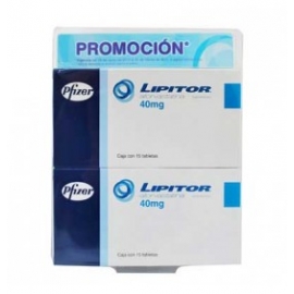 Lipitor 15 Tabletas 40mg (Dúo) - Envío Gratuito