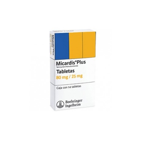 MICARDIS PLUS 14 TABLETAS 80MG (25MG) - Envío Gratuito